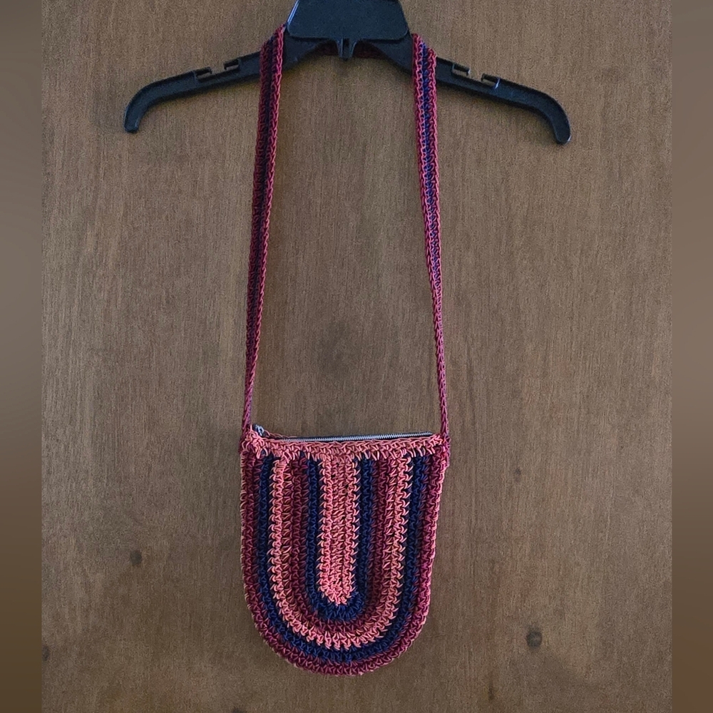 Chic Multicolor Crochet Crossbody Bag